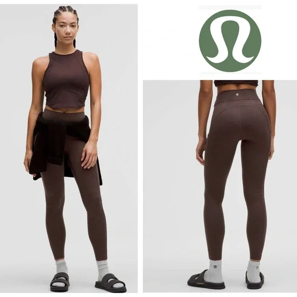 NWOT Lululemon Soft Sueded High-Rise Tight 28" in Dark Espresso / Espresso - Picture 1 of 9